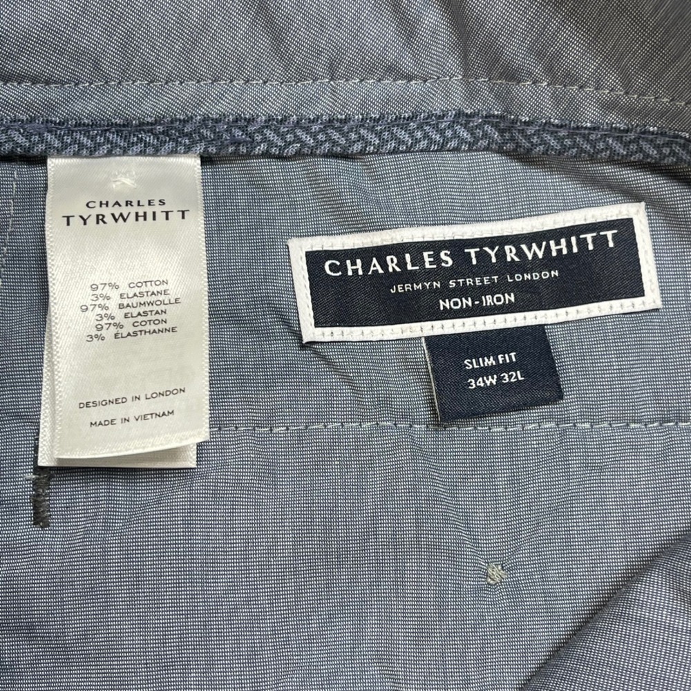 Charles Tyrwhitt Dark Charcoal Gray Chinos - Picture 4 of 8